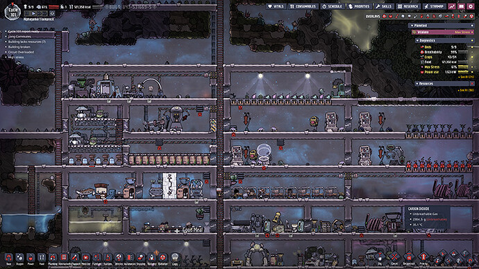 Current view of Oxygen Not Included attempt